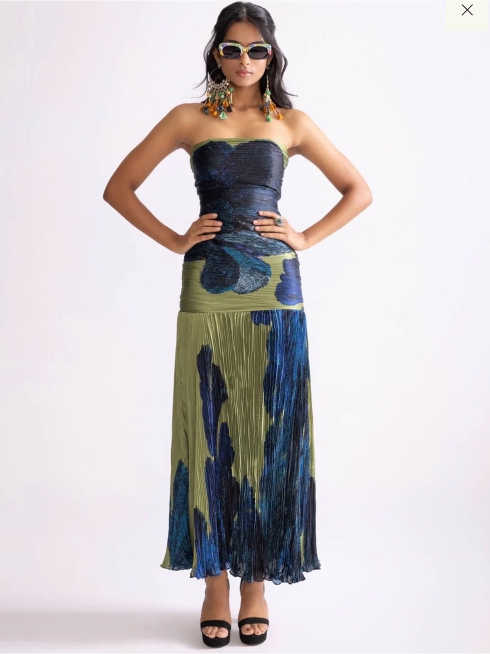 Saaksha & Kinni Jennifer Dress Olive & Navy